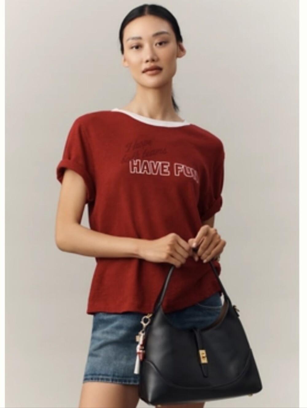 NWT Maeve Graphic Ringer Tee